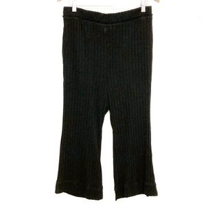 Free People beach black ribbed wide leg slouchy pant capris loungewear high rise